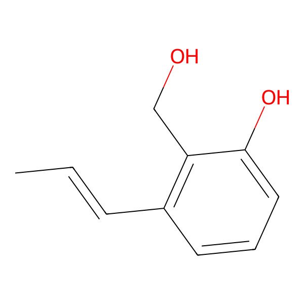 2D Structure of 2-(hydroxymethyl)-3-[(E)-prop-1-enyl]phenol