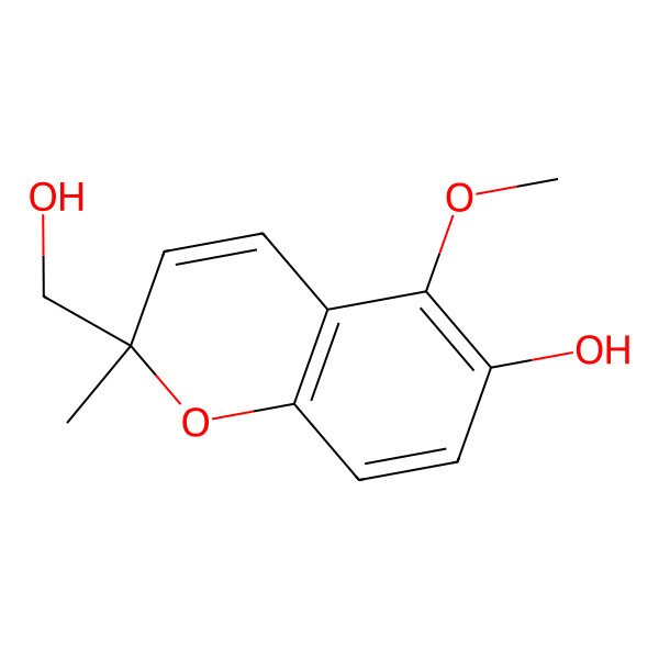 2D Structure of 2-(Hydroxymethyl)-5-methoxy-2-methylchromen-6-ol
