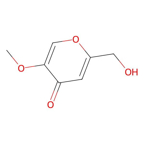 2D Structure of 2-(hydroxymethyl)-5-methoxy-4H-pyran-4-one