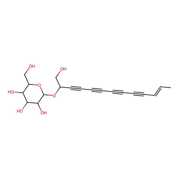 2D Structure of 2-(Hydroxymethyl)-6-(1-hydroxytridec-11-en-3,5,7,9-tetrayn-2-yloxy)oxane-3,4,5-triol
