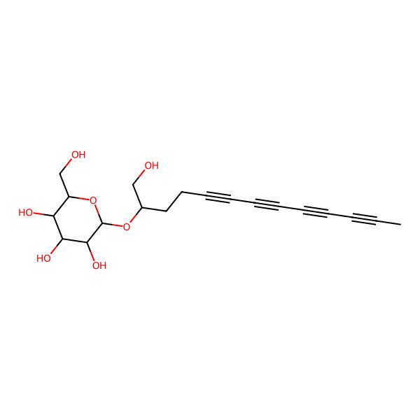 2D Structure of 2-(Hydroxymethyl)-6-(1-hydroxytrideca-5,7,9,11-tetrayn-2-yloxy)oxane-3,4,5-triol