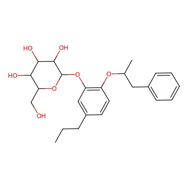 2D Structure of 2-(Hydroxymethyl)-6-[2-(1-phenylpropan-2-yloxy)-5-propylphenoxy]oxane-3,4,5-triol