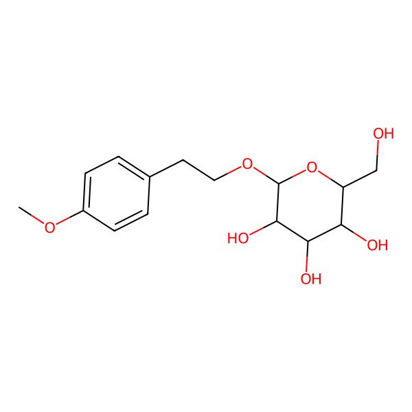 2D Structure of 2-(Hydroxymethyl)-6-[2-(4-methoxyphenyl)ethoxy]oxane-3,4,5-triol