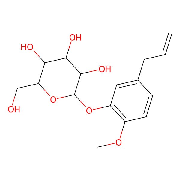 2D Structure of 2-(Hydroxymethyl)-6-(2-methoxy-5-prop-2-enylphenoxy)oxane-3,4,5-triol