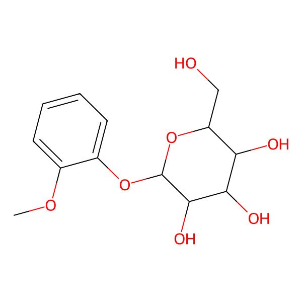 2D Structure of 2-(Hydroxymethyl)-6-(2-methoxyphenoxy)oxane-3,4,5-triol