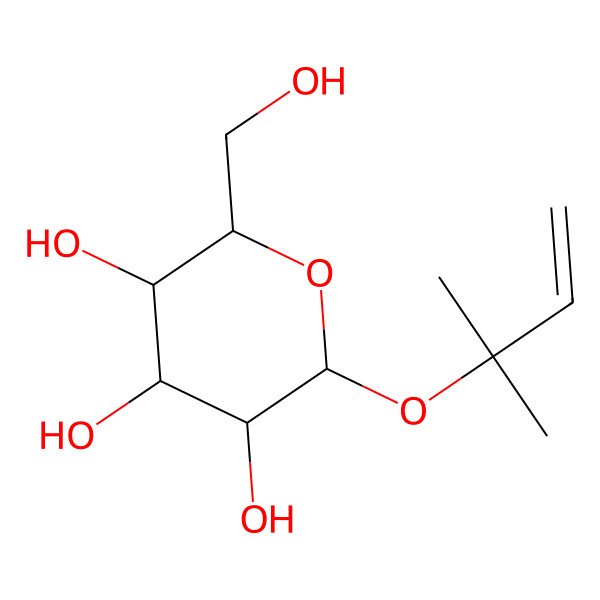 2D Structure of 2-(Hydroxymethyl)-6-(2-methylbut-3-en-2-yloxy)oxane-3,4,5-triol