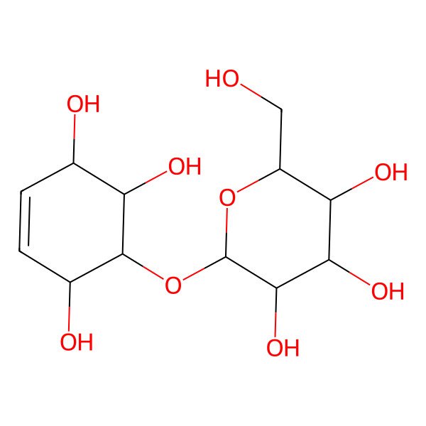 2D Structure of 2-(Hydroxymethyl)-6-(2,5,6-trihydroxycyclohex-3-en-1-yl)oxyoxane-3,4,5-triol