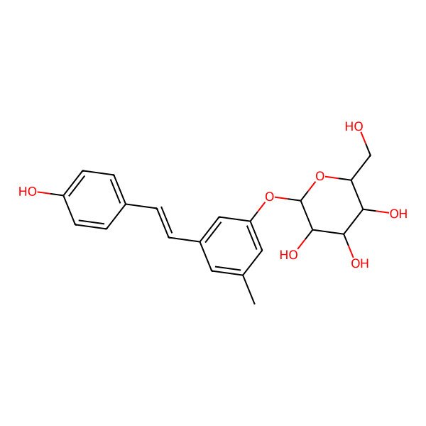 2D Structure of 2-(Hydroxymethyl)-6-[3-[2-(4-hydroxyphenyl)ethenyl]-5-methylphenoxy]oxane-3,4,5-triol