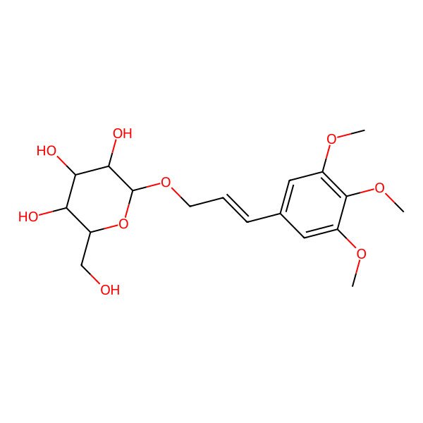 2D Structure of 2-(Hydroxymethyl)-6-[3-(3,4,5-trimethoxyphenyl)prop-2-enoxy]oxane-3,4,5-triol