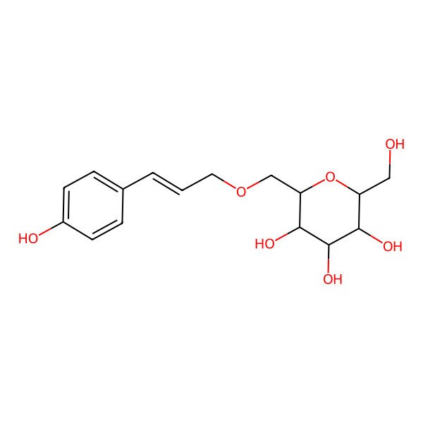 2D Structure of 2-(Hydroxymethyl)-6-[3-(4-hydroxyphenyl)prop-2-enoxymethyl]oxane-3,4,5-triol