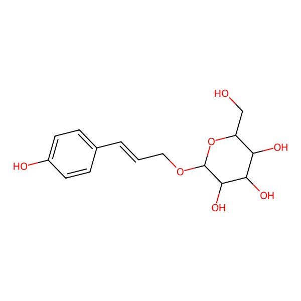 2D Structure of 2-(Hydroxymethyl)-6-[3-(4-hydroxyphenyl)prop-2-enoxy]oxane-3,4,5-triol