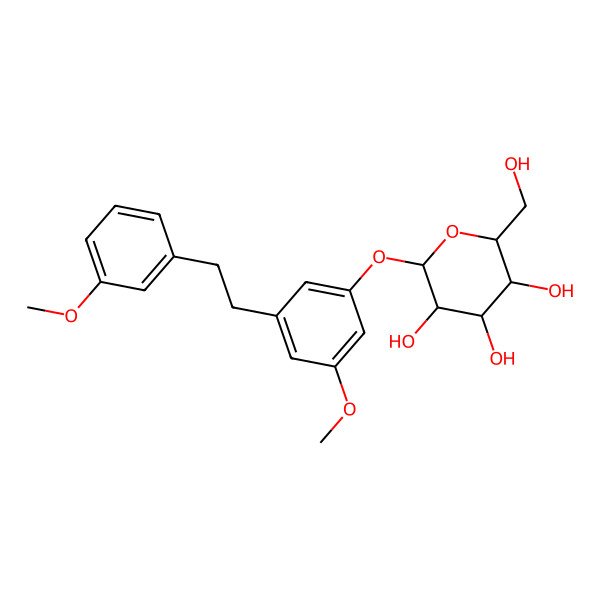 2D Structure of 2-(Hydroxymethyl)-6-[3-methoxy-5-[2-(3-methoxyphenyl)ethyl]phenoxy]oxane-3,4,5-triol