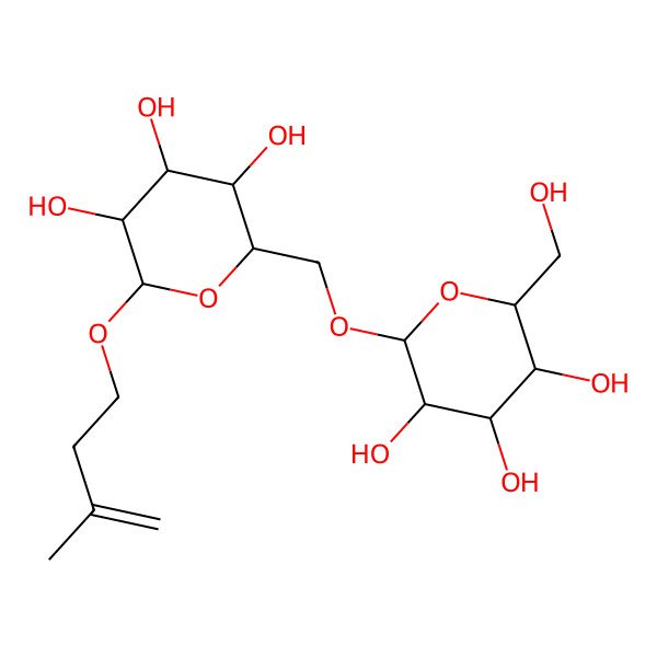 2D Structure of 2-(Hydroxymethyl)-6-[[3,4,5-trihydroxy-6-(3-methylbut-3-enoxy)oxan-2-yl]methoxy]oxane-3,4,5-triol