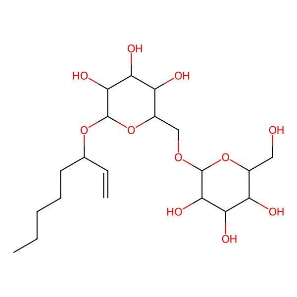 2D Structure of 2-(Hydroxymethyl)-6-[(3,4,5-trihydroxy-6-oct-1-en-3-yloxyoxan-2-yl)methoxy]oxane-3,4,5-triol