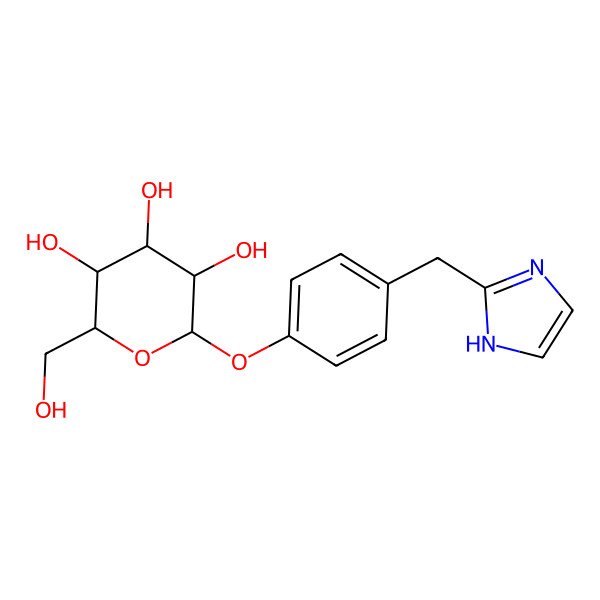 2D Structure of 2-(hydroxymethyl)-6-[4-(1H-imidazol-2-ylmethyl)phenoxy]oxane-3,4,5-triol