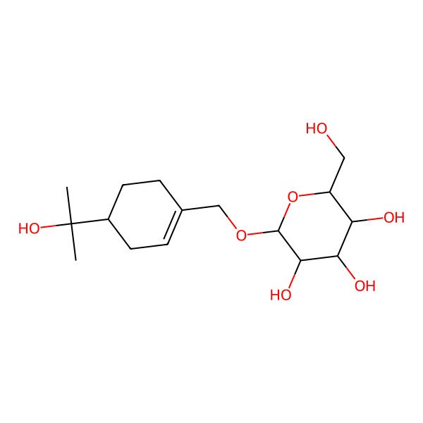 2D Structure of 2-(Hydroxymethyl)-6-[[4-(2-hydroxypropan-2-yl)cyclohexen-1-yl]methoxy]oxane-3,4,5-triol