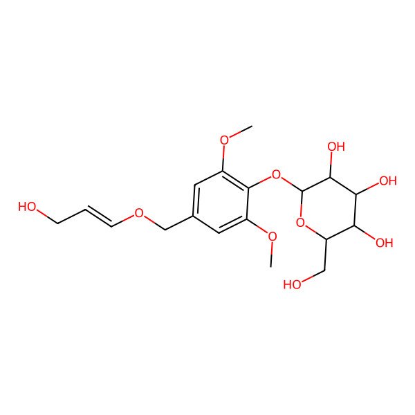 2D Structure of 2-(Hydroxymethyl)-6-[4-(3-hydroxyprop-1-enoxymethyl)-2,6-dimethoxyphenoxy]oxane-3,4,5-triol