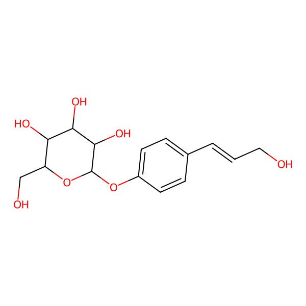 2D Structure of 2-(Hydroxymethyl)-6-[4-(3-hydroxyprop-1-enyl)phenoxy]oxane-3,4,5-triol