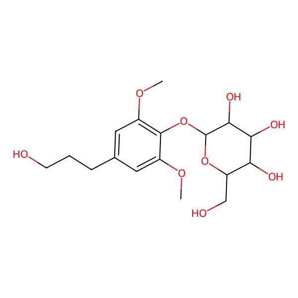 2D Structure of 2-(Hydroxymethyl)-6-[4-(3-hydroxypropyl)-2,6-dimethoxyphenoxy]oxane-3,4,5-triol