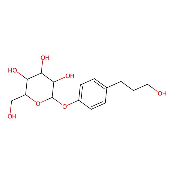 2D Structure of 2-(Hydroxymethyl)-6-[4-(3-hydroxypropyl)phenoxy]oxane-3,4,5-triol