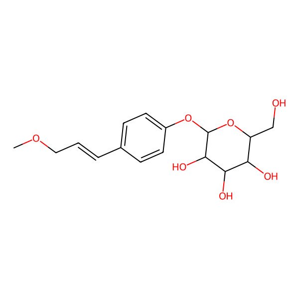 2D Structure of 2-(Hydroxymethyl)-6-[4-(3-methoxyprop-1-enyl)phenoxy]oxane-3,4,5-triol