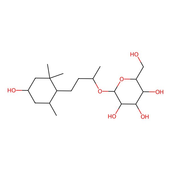 2D Structure of 2-(Hydroxymethyl)-6-[4-(4-hydroxy-2,2,6-trimethylcyclohexyl)butan-2-yloxy]oxane-3,4,5-triol