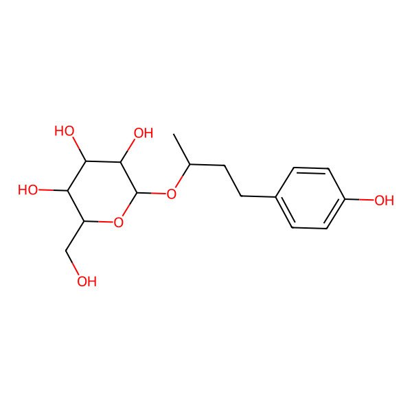 2D Structure of 2-(Hydroxymethyl)-6-[4-(4-hydroxyphenyl)butan-2-yloxy]oxane-3,4,5-triol