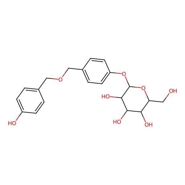 2D Structure of 2-(Hydroxymethyl)-6-[4-[(4-hydroxyphenyl)methoxymethyl]phenoxy]oxane-3,4,5-triol