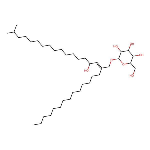 2D Structure of 2-(Hydroxymethyl)-6-(4-hydroxy-17-methyl-2-tetradecyloctadec-2-enoxy)oxane-3,4,5-triol