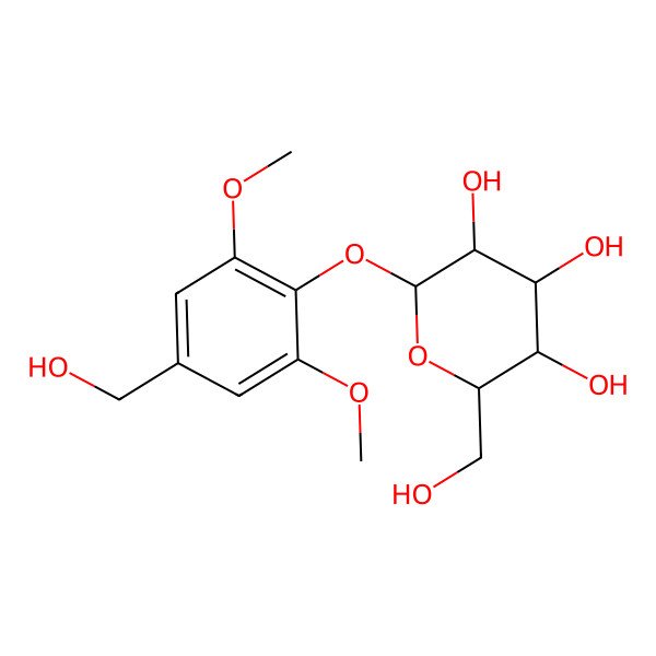 2D Structure of 2-(Hydroxymethyl)-6-[4-(hydroxymethyl)-2,6-dimethoxyphenoxy]oxane-3,4,5-triol