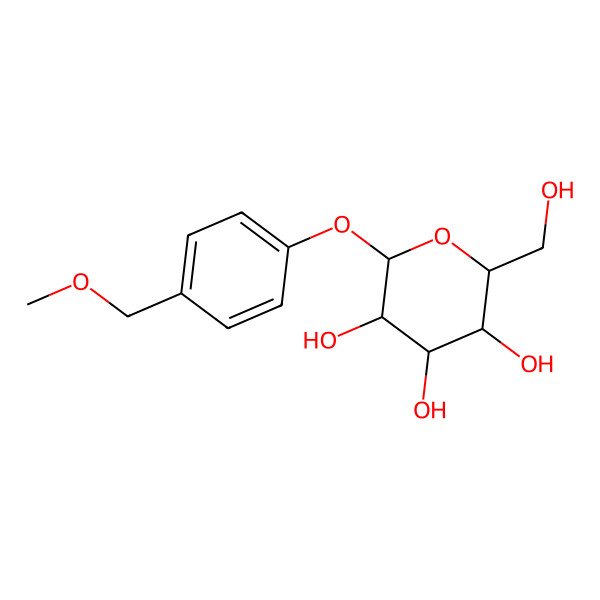 2D Structure of 2-(Hydroxymethyl)-6-[4-(methoxymethyl)phenoxy]oxane-3,4,5-triol