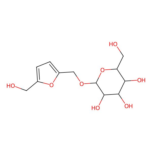 2D Structure of 2-(Hydroxymethyl)-6-[[5-(hydroxymethyl)furan-2-yl]methoxy]oxane-3,4,5-triol