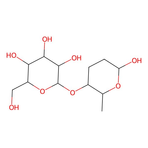 2D Structure of 2-(Hydroxymethyl)-6-(6-hydroxy-2-methyloxan-3-yl)oxyoxane-3,4,5-triol