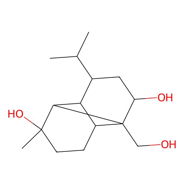 2D Structure of 2-(Hydroxymethyl)-8-methyl-5-propan-2-yltricyclo[4.4.0.02,7]decane-3,8-diol