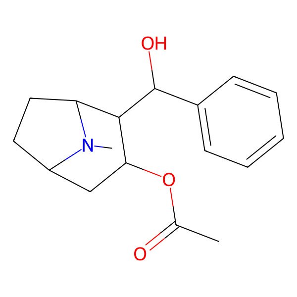 2D Structure of [2-[Hydroxy(phenyl)methyl]-8-methyl-8-azabicyclo[3.2.1]octan-3-yl] acetate