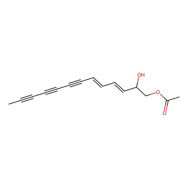 2D Structure of 2-Hydroxytrideca-3,5-dien-7,9,11-triynyl acetate
