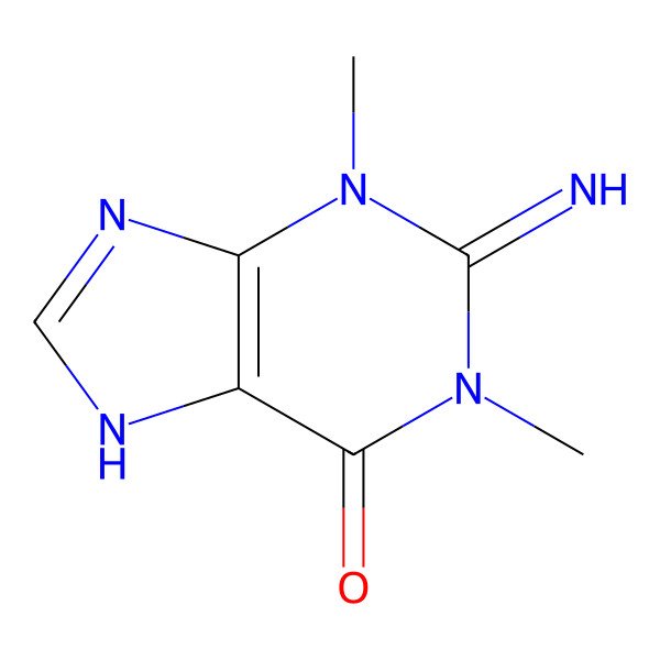 2D Structure of 2-imino-1,3-dimethyl-7H-purin-6-one
