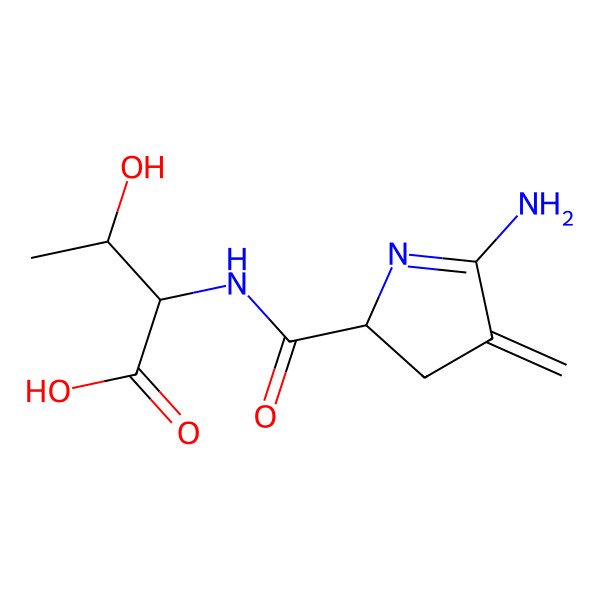 2D Structure of 2-imino-3-methylene-5-L-(carboxy-L-threoninyl)pyrrolidine