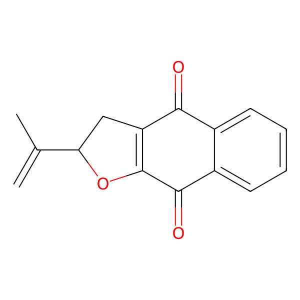 2D Structure of 2-Isopropenyl-2,3-dihydronaphtho[2,3-b]furan-4,9-dione