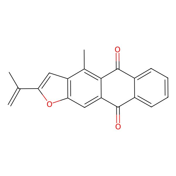 2D Structure of 2-Isopropenyl-4-methyl-1-oxa-cyclopenta[b]anthracene-5,10-dione