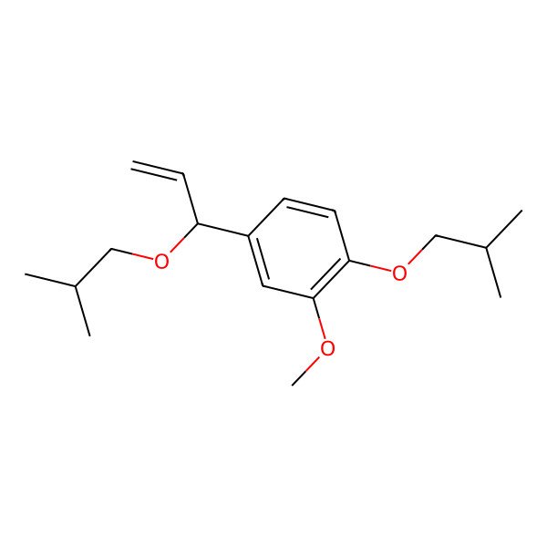 2D Structure of 2-Methoxy-1-(2-methylpropoxy)-4-[1-(2-methylpropoxy)prop-2-enyl]benzene