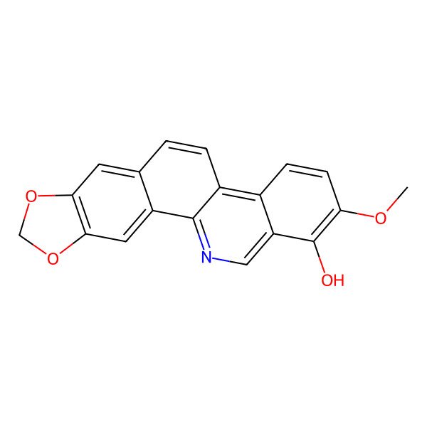 2D Structure of 2-Methoxy-[1,3]benzodioxolo[5,6-c]phenanthridin-1-ol