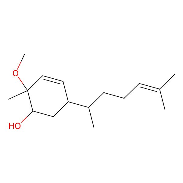 2D Structure of 2-Methoxy-2-methyl-5-(6-methylhept-5-en-2-yl)cyclohex-3-en-1-ol