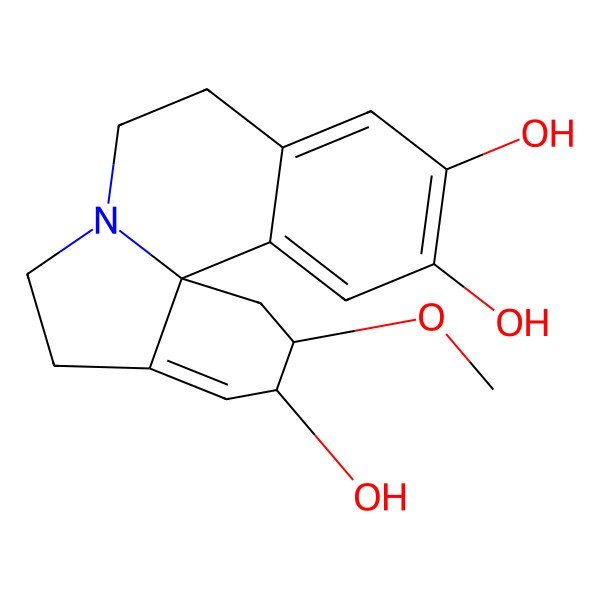 2D Structure of 2-methoxy-2,3,5,6,8,9-hexahydro-1H-indolo[7a,1-a]isoquinoline-3,11,12-triol