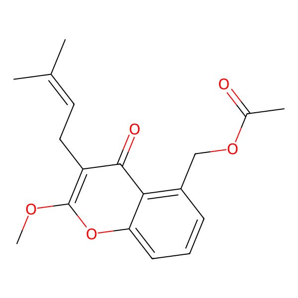 2D Structure of [2-Methoxy-3-(3-methylbut-2-enyl)-4-oxochromen-5-yl]methyl acetate