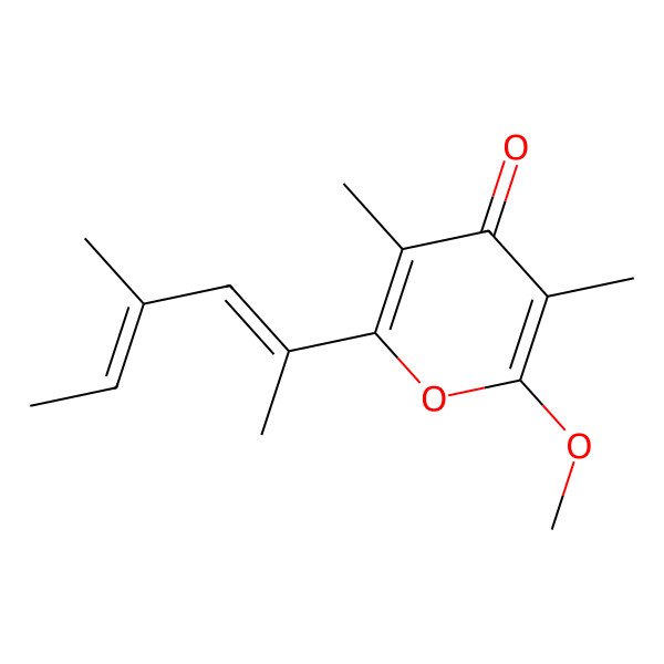 2D Structure of 2-Methoxy-3,5-dimethyl-6-(4-methylhexa-2,4-dien-2-yl)pyran-4-one