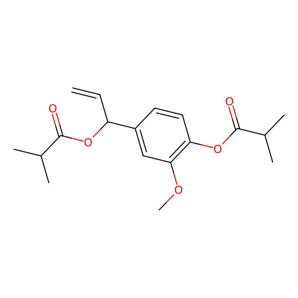 2D Structure of [2-Methoxy-4-[1-(2-methylpropanoyloxy)prop-2-enyl]phenyl] 2-methylpropanoate