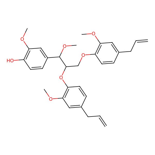 2D Structure of 2-Methoxy-4-[1-methoxy-2,3-bis(2-methoxy-4-prop-2-enylphenoxy)propyl]phenol