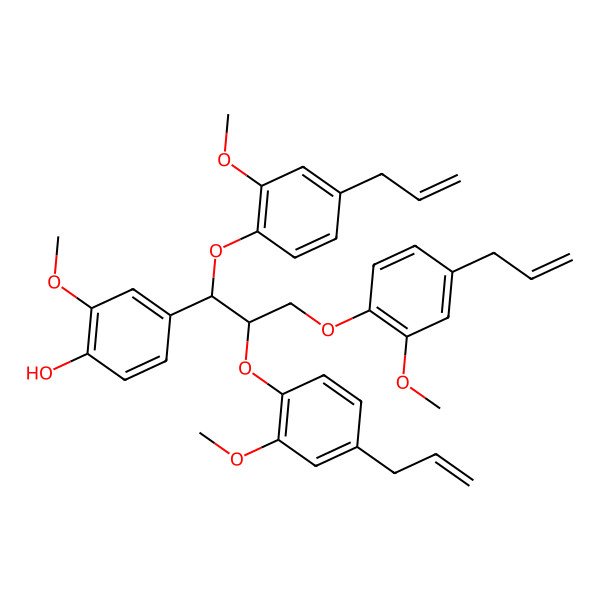 2D Structure of 2-Methoxy-4-[1,2,3-tris(2-methoxy-4-prop-2-enylphenoxy)propyl]phenol