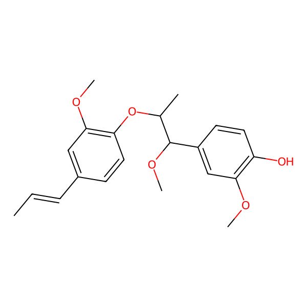 2D Structure of 2-methoxy-4-[(1S,2S)-1-methoxy-2-[2-methoxy-4-[(E)-prop-1-enyl]phenoxy]propyl]phenol